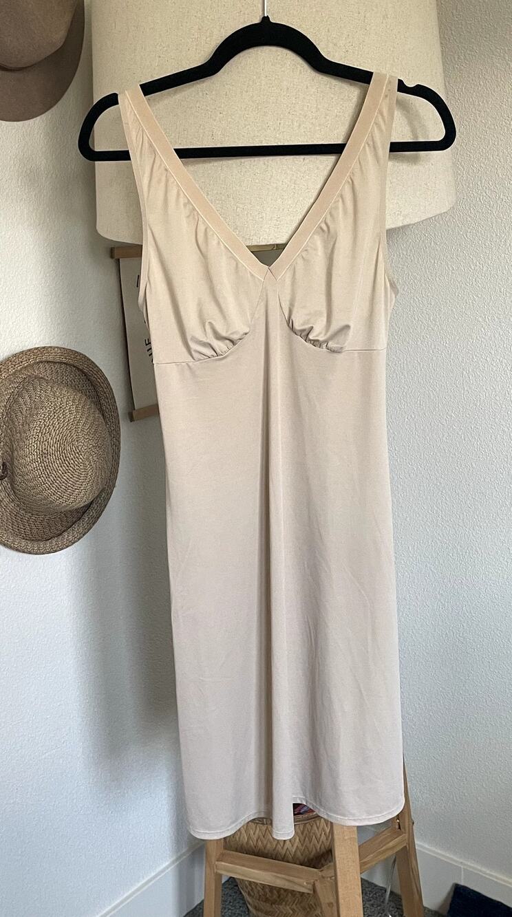 Vanity Fair Beige Slip Dress - Size 38 - Perfect Condition!